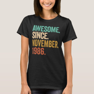 Vintage November 1986 36 Years Old Boy 36th Birthd T-Shirt