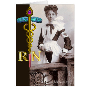 VINTAGE NURSE and Gold Caduceus NR Emblem