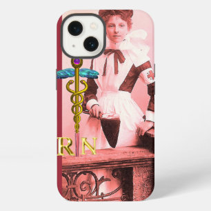VINTAGE NURSE and Gold Caduceus NR Emblem iPhone 13 Case