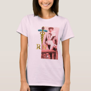 VINTAGE NURSE and Gold Caduceus NR Emblem T-Shirt