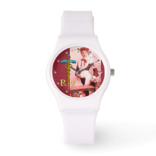 VINTAGE NURSE and Gold Caduceus NR Emblem Watch