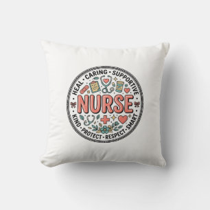Vintage Nurse Appreciation Floral Medical Shirt De Cushion