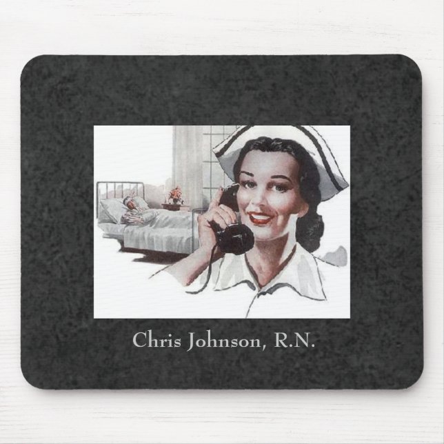 Vintage Nurse Custom Personalised Mouse Mat (Front)