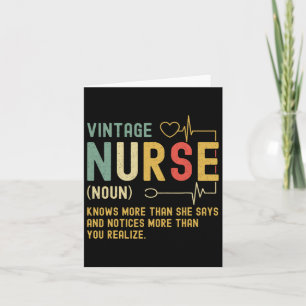Vintage Nurse Definition Funny Registered Nursing  Card