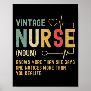 Vintage Nurse Definition Funny Registered Nursing  Poster