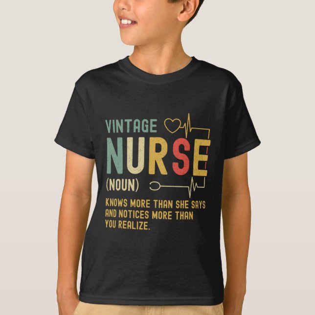 Vintage Nurse Definition Funny Registered Nursing  T-Shirt (Front)