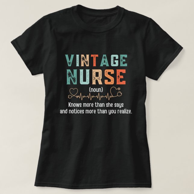 Vintage Nurse Definition T-Shirt (Design Front)