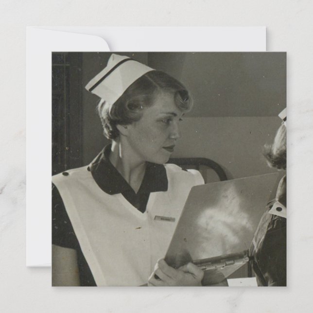 Vintage Nurse Flat Note Card (Front)