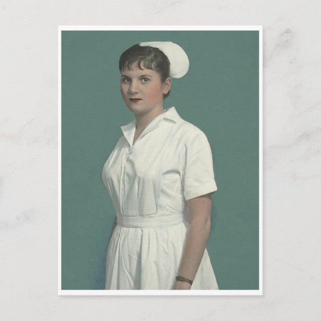 Vintage nurse in uniform postcard (Front)