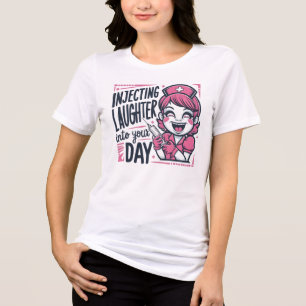 Vintage Nurse Injecting Laughter Tri-Blend Shirt