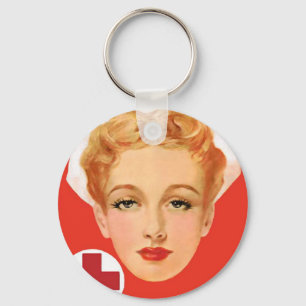 Vintage Nurse Key Ring