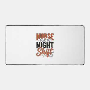 Vintage Nurse Night Shift Shirt Design_1 Desk Mat