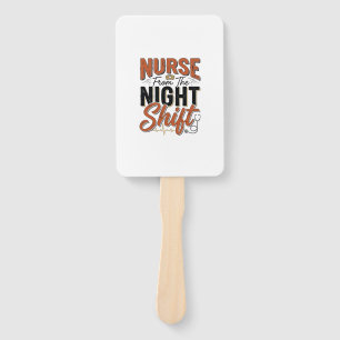 Vintage Nurse Night Shift Shirt Design_1 Hand Fan