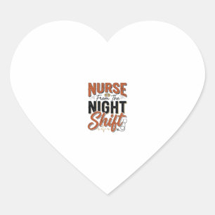 Vintage Nurse Night Shift Shirt Design_1 Heart Sticker