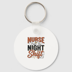 Vintage Nurse Night Shift Shirt Design_1 Key Ring