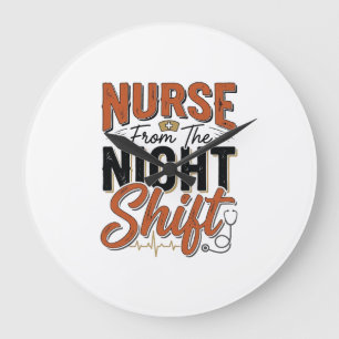 Vintage Nurse Night Shift Shirt Design_1 Large Clock