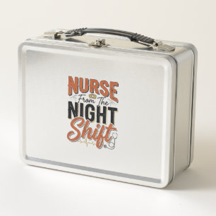 Vintage Nurse Night Shift Shirt Design_1 Metal Lunch Box