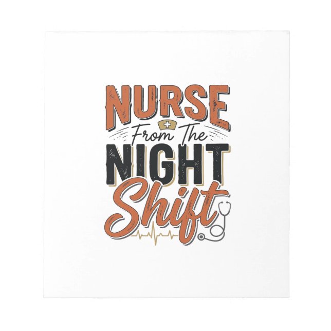 Vintage Nurse Night Shift Shirt Design_1 Notepad (Front)