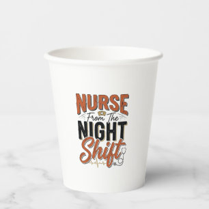 Vintage Nurse Night Shift Shirt Design_1 Paper Cups