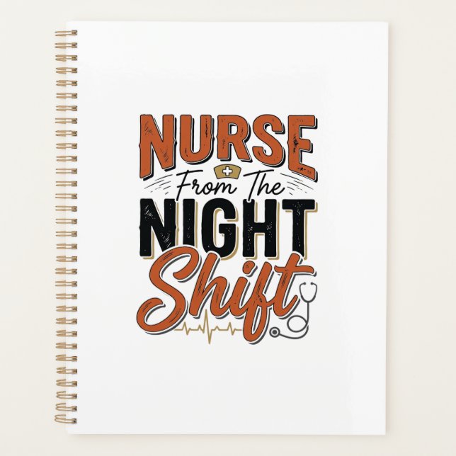 Vintage Nurse Night Shift Shirt Design_1 Planner (Front)