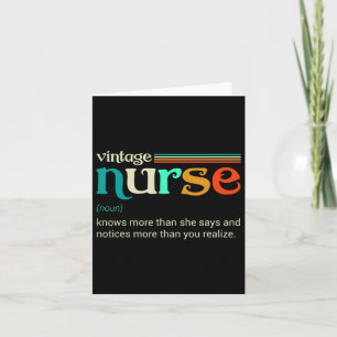Vintage Nurse Noun Definition Knows More Than She Card