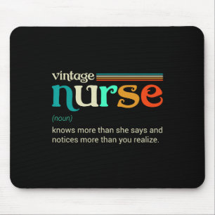 Vintage Nurse Noun Definition Knows More Than She Mouse Mat