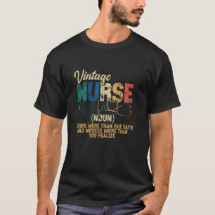 Vintage Nurse Noun Funny Definition Nursing Health T-Shirt