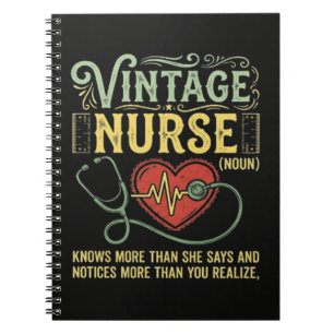 Vintage Nurse Noun Knows More Than She Says Notebook