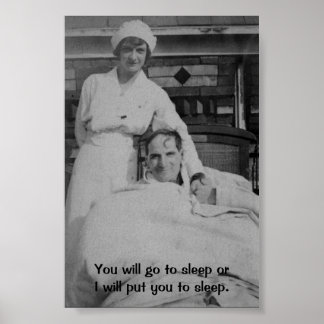 Vintage Nurse & Patient - You Will Go to Sleep, Poster