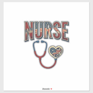 Vintage Nurse Patriotic Stethoscope Shirt Design_1