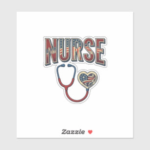 Vintage Nurse Patriotic Stethoscope Shirt Design_1