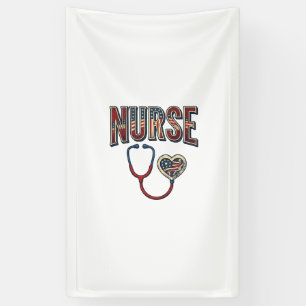 Vintage Nurse Patriotic Stethoscope Shirt Design_1 Banner