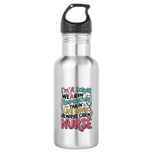 Vintage Nurse Scrubs Temperature Life Saving Shirt 532 Ml Water Bottle