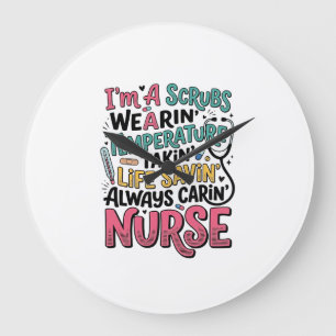 Vintage Nurse Scrubs Temperature Life Saving Shirt Large Clock