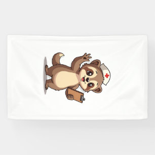 Vintage Nurse Sloth Cute Retro Medical Animal 2 Banner