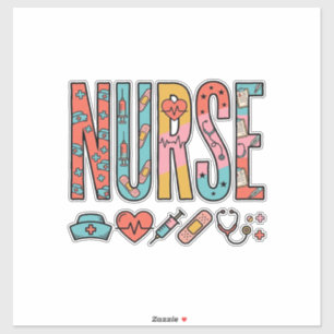 Vintage Nurse Typography Medical Icon Shirt Design