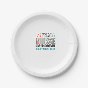 Vintage Nurse Week Appreciation Typography Shirt_1 Paper Plate