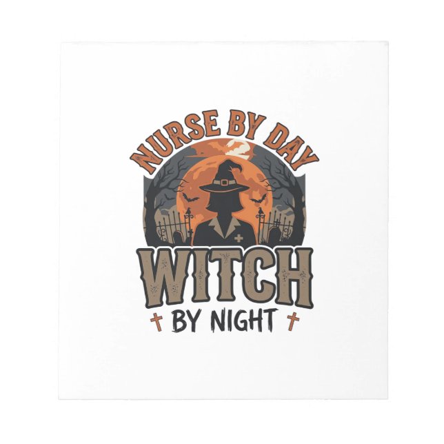 Vintage Nurse Witch Halloween Design_1 Notepad (Front)