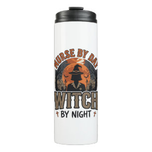Vintage Nurse Witch Halloween Design_1 Thermal Tumbler
