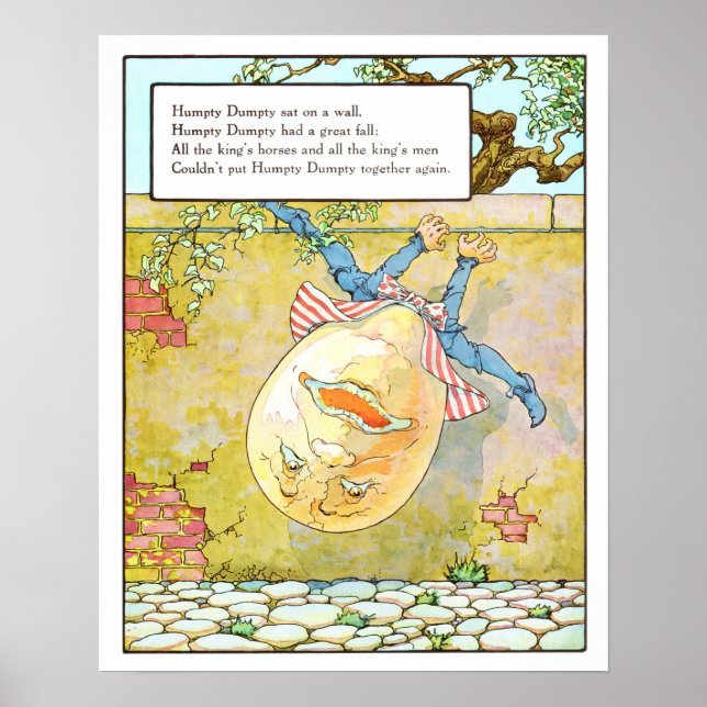 Vintage Nursery Print- Humpty Dumpty Poster (Front)