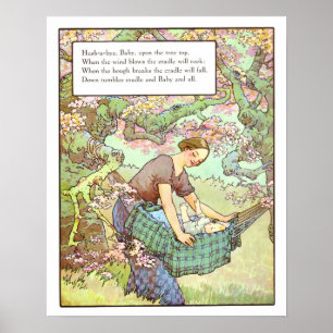 Vintage Nursery Print- Hush-a-bye, Baby Poster