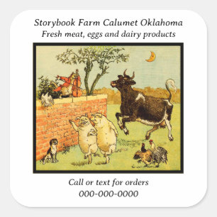 Vintage Nursery Rhyme Homestead Farm Food Label