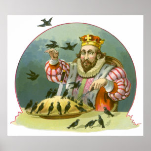 Vintage Nursery Rhyme, Sing a Song of Sixpence Poster