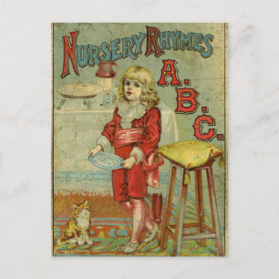 Vintage Nursery Rhymes ABC Children's Book Cover Postcard