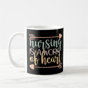 Vintage Nursing Is A Work Of Heart Coffee Mug