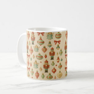 Vintage Nutcracker and Angel Christmas Charm Coffee Mug