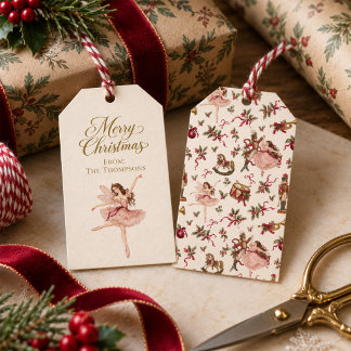 Vintage Nutcracker Ballerina Christmas Gift Tags