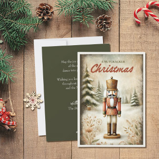 Vintage Nutcracker Christmas Holiday Card