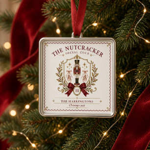 Vintage Nutcracker Christmas Monogram Family Name Metal Tree Decoration