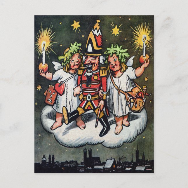 Vintage Nutcracker Christmas Postcard (Front)